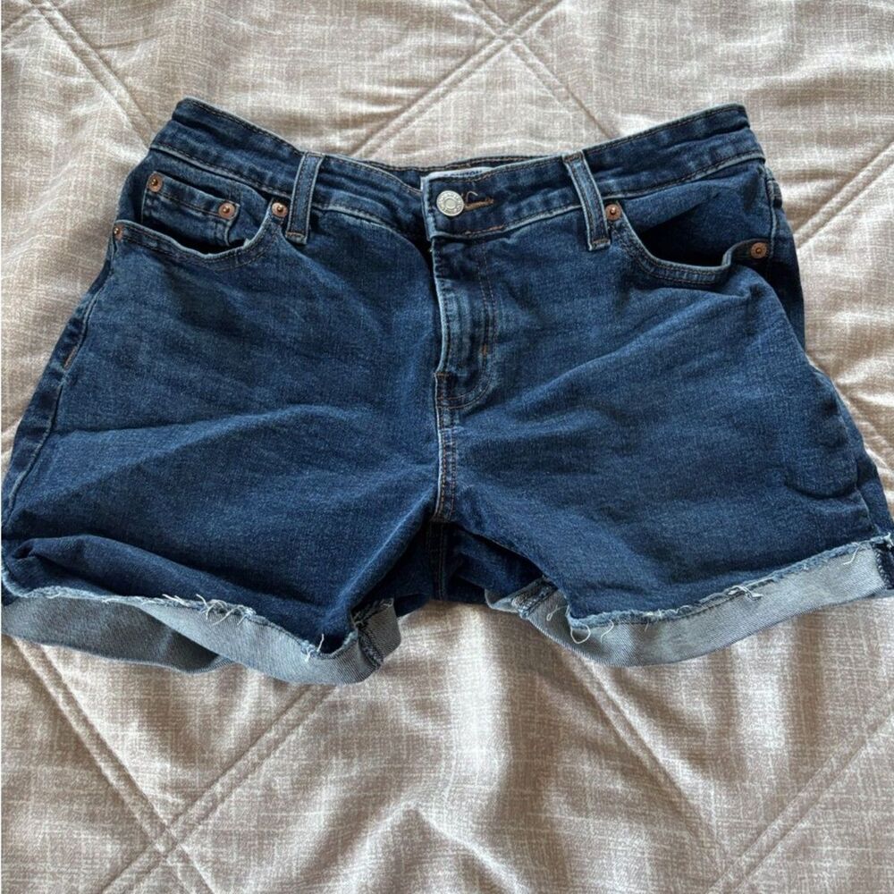 Levi's: Denizen Cuffed Denim Shorts Dark Wash Women's - Like New